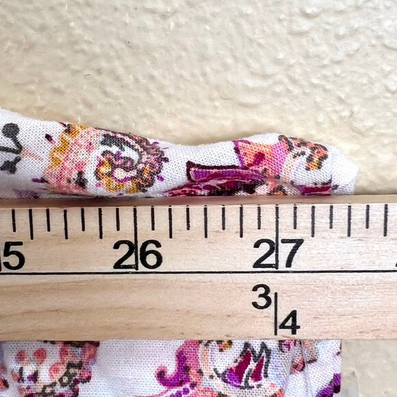 Caffe Marrakesh Square Neck Floral Button Up Linen Blouse Size XL NWT - Picture 7 of 9